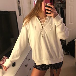 Forever 21 white cotton hoodie